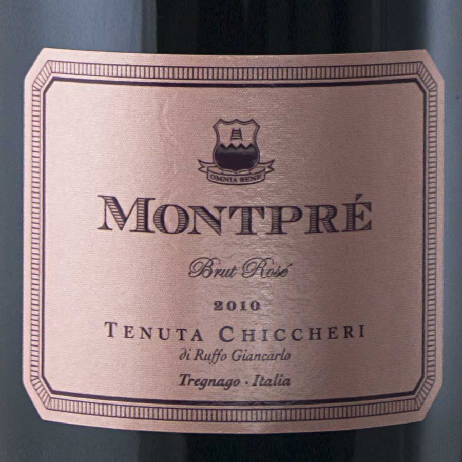 Spumante Brut Rosè Montprè Pinot nero millesimato 2010 etichetta